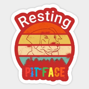 Vintage resting pit face dog Sticker